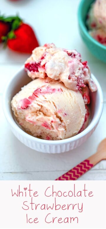 White Chocolate Strawberry Ice Cream Recipe | We are not Martha