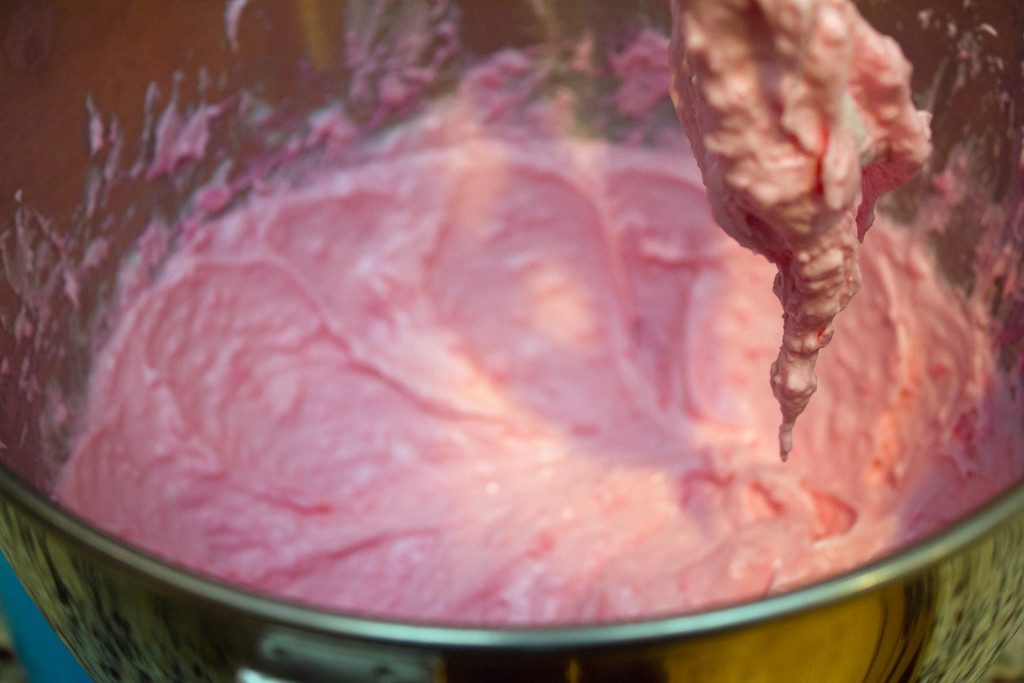 Pink Cream Cheese Frosting | wearenotmartha.com