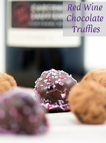 red wine chocolate truffles and a wine party