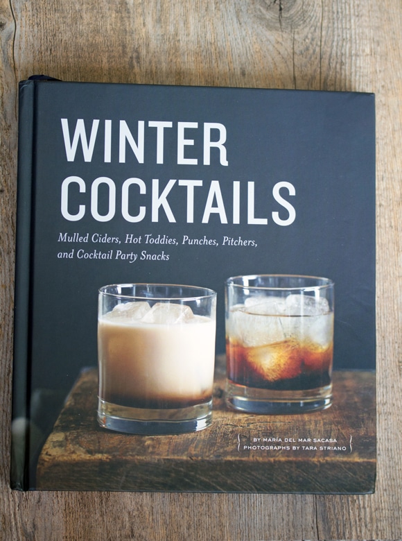 Overhead view of Winter Cocktails book cover