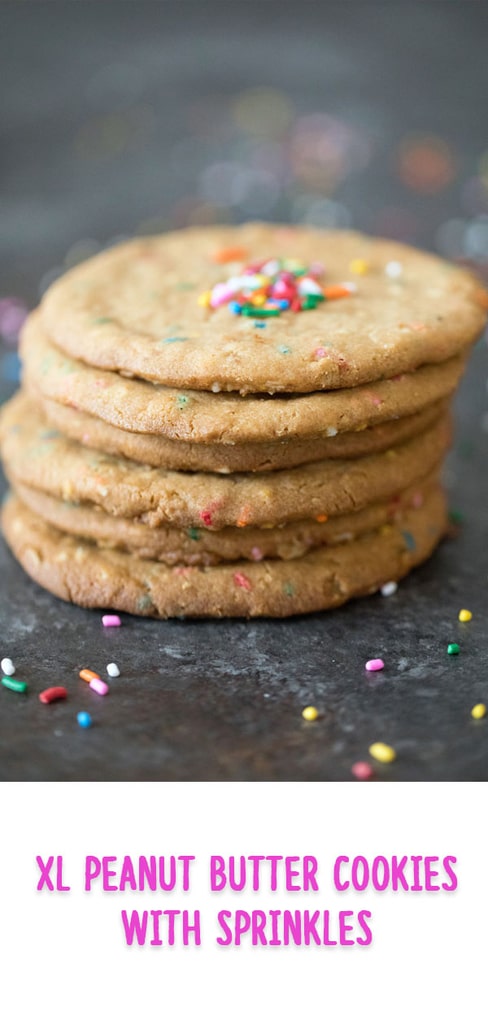 XL Peanut Butter Cookies with Sprinkles