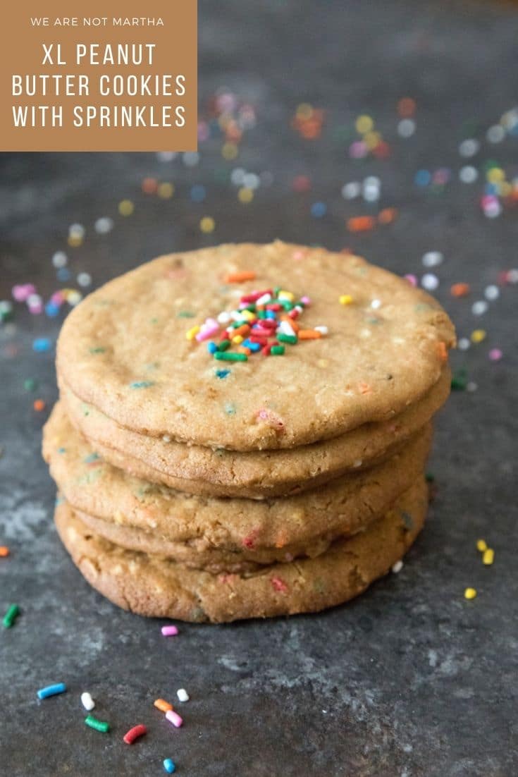 XL Peanut Butter Cookies with Sprinkles