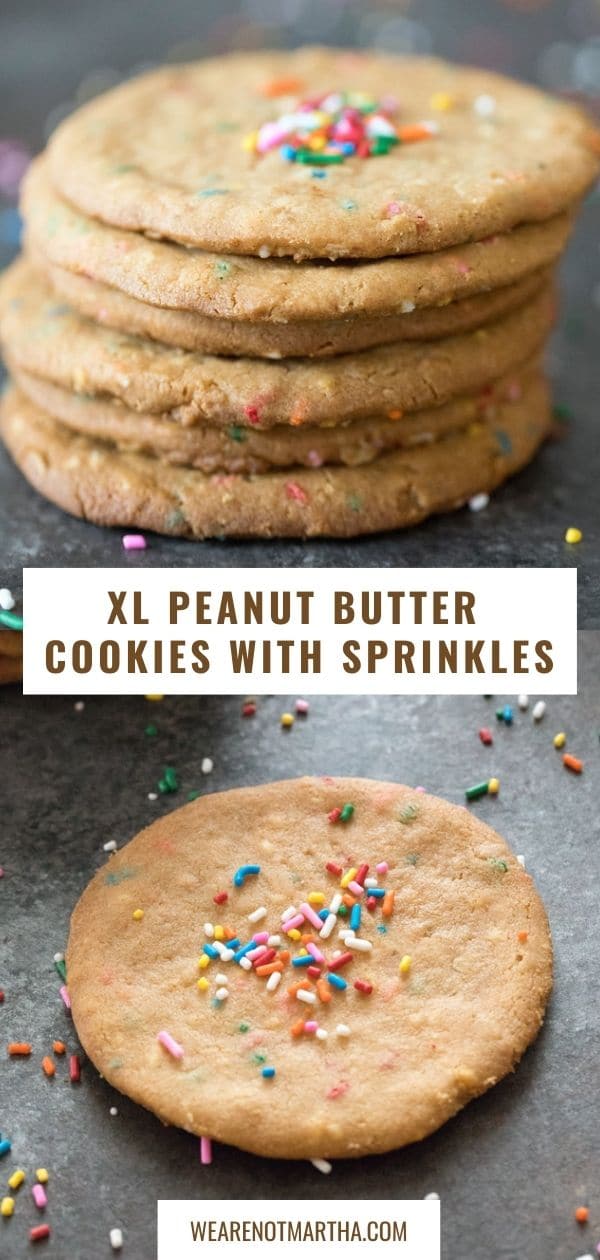 XL Peanut Butter Cookies with Sprinkles