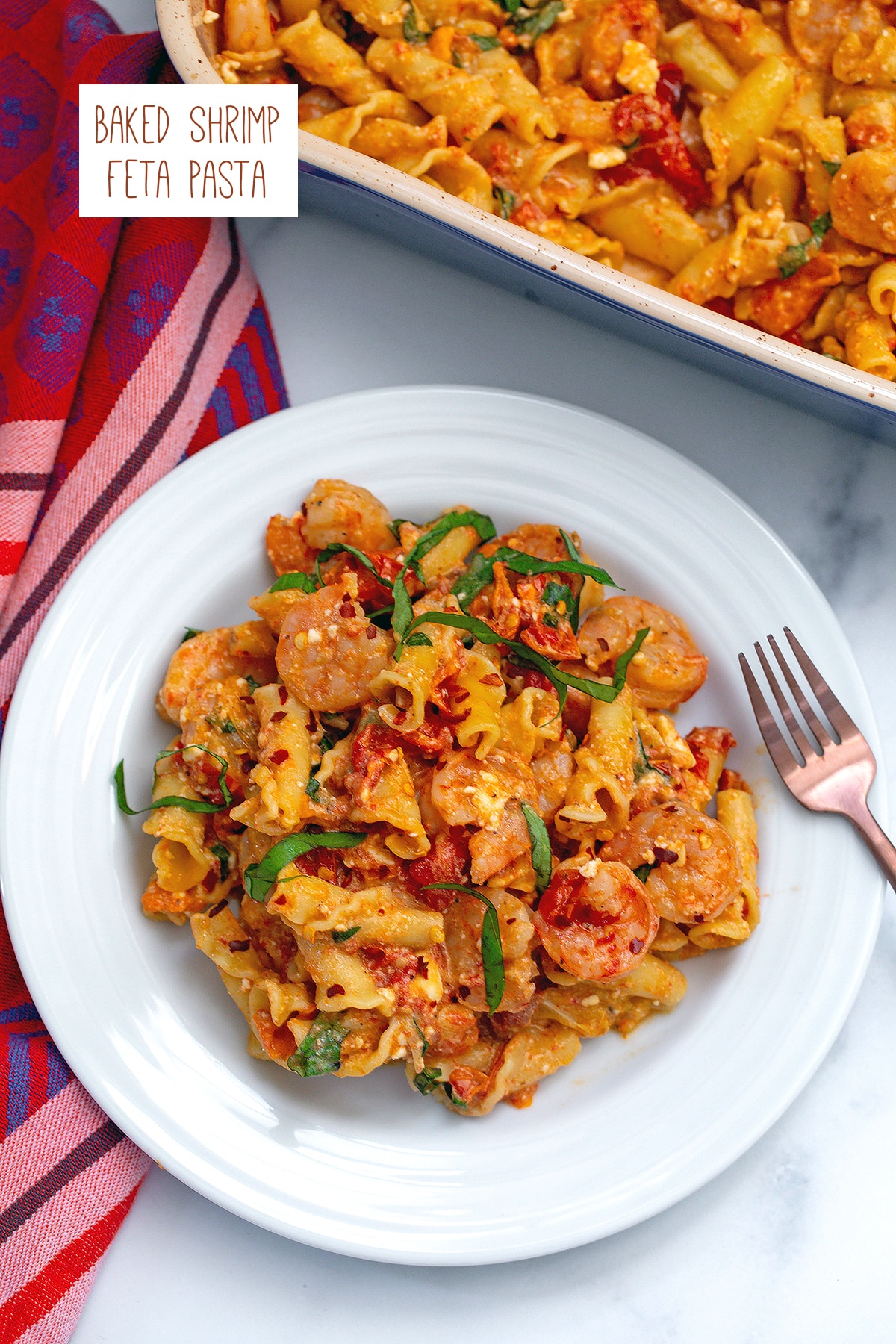 Baked Shrimp Feta Pasta Recipe TikTok Pasta - We are not Martha