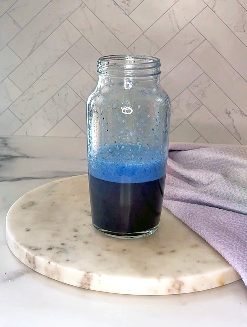 Blue Coconut Refresher liquids and powders shaken well in clear shaker.