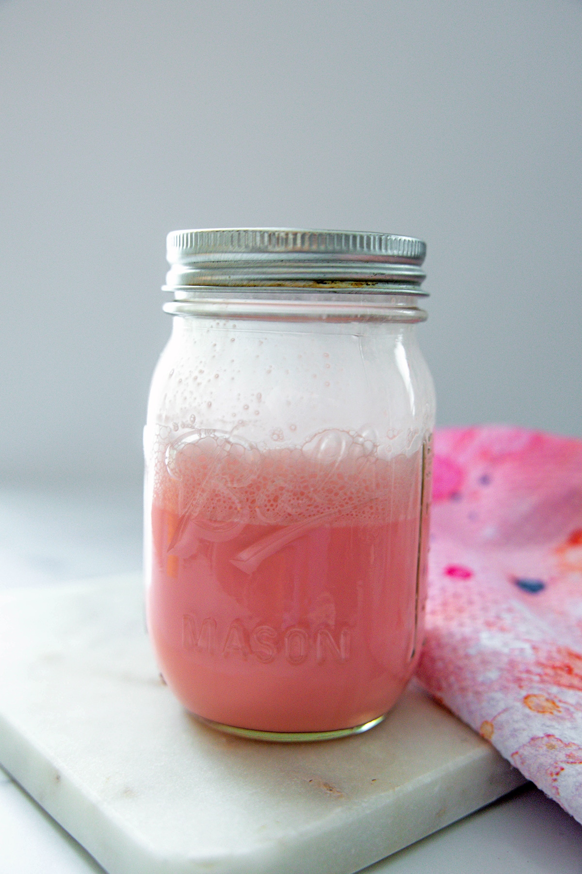 Cherry sweet cream in mason jar.
