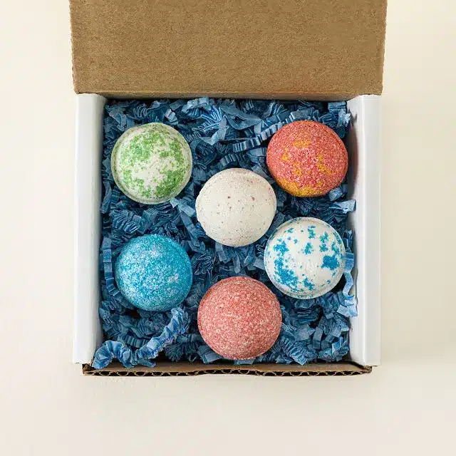 Box of holiday cocktail bombs.