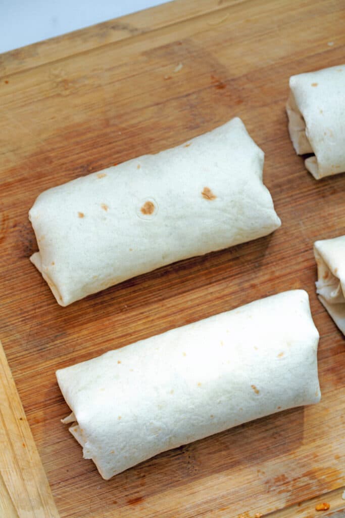 Grilled cheese burritos rolled up.