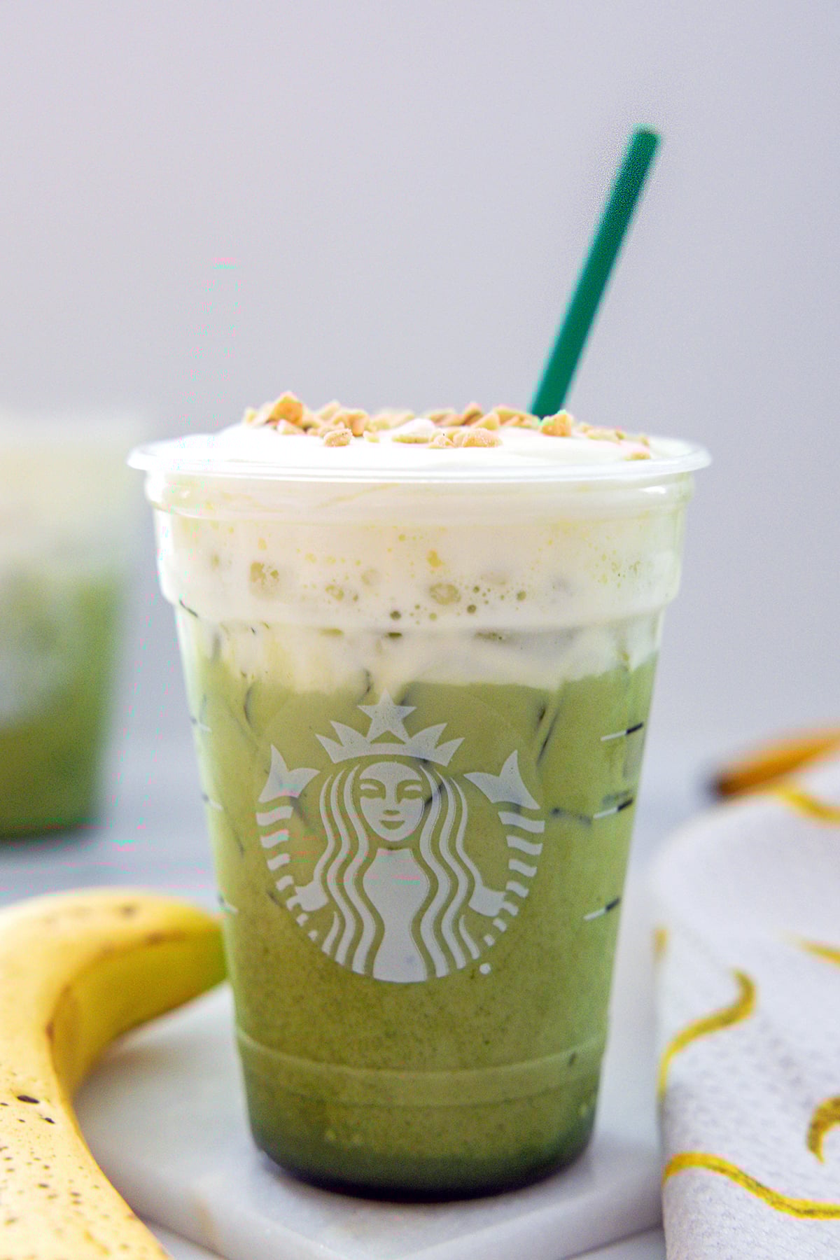 Iced Banana Bread Matcha {Starbucks Copycat}