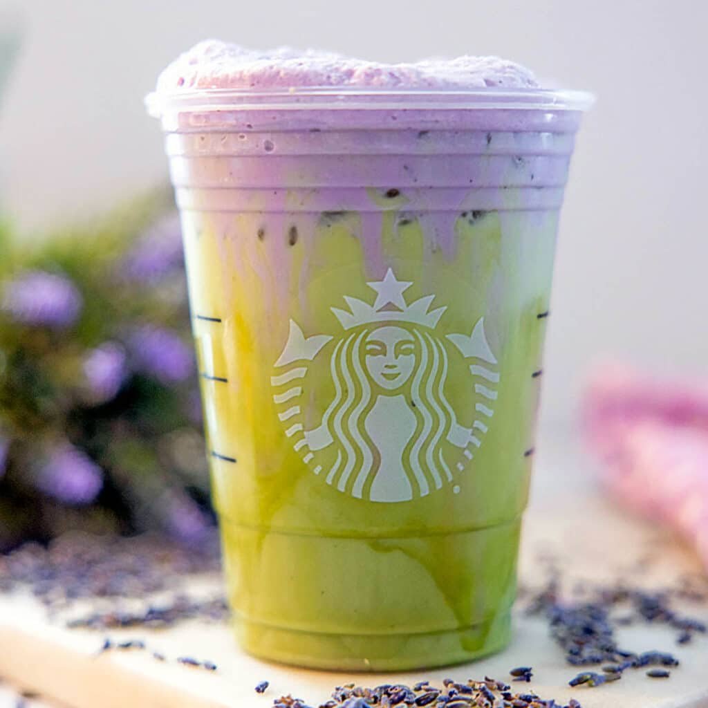 Iced Lavender Cream Oatmilk Matcha {Starbucks Copycat Recipe}