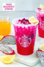 Mango Dragonfruit Lemonade {Starbucks Recipe} - We Are Not Martha