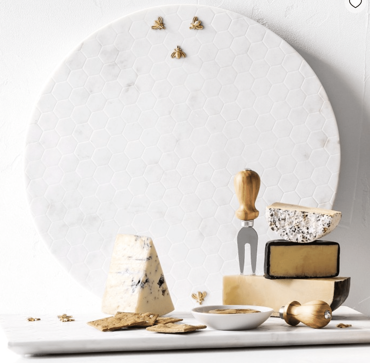 Marble honeycomb cheese board.