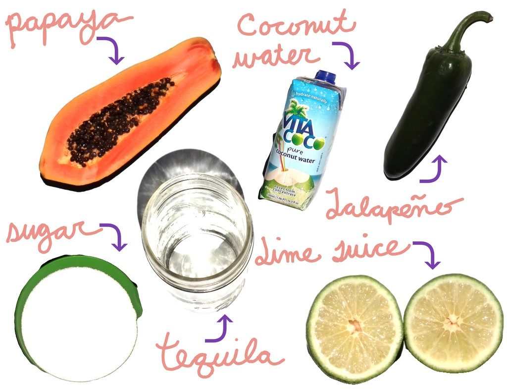 Papaya Cocktail Ingredients on HP Sprout|wearenotmartha.com