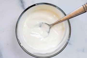 Landscape view of lime crema in a small bowl.