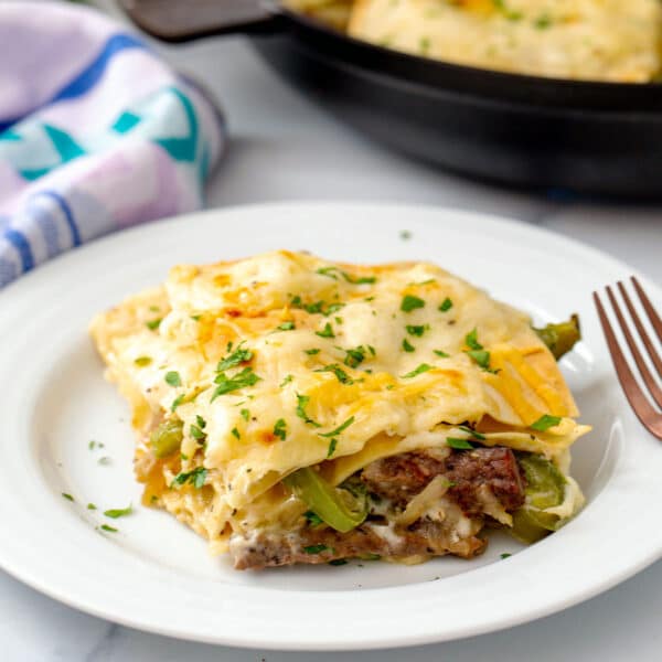 Steak and Cheese Lasagna Recipe - We are not Martha