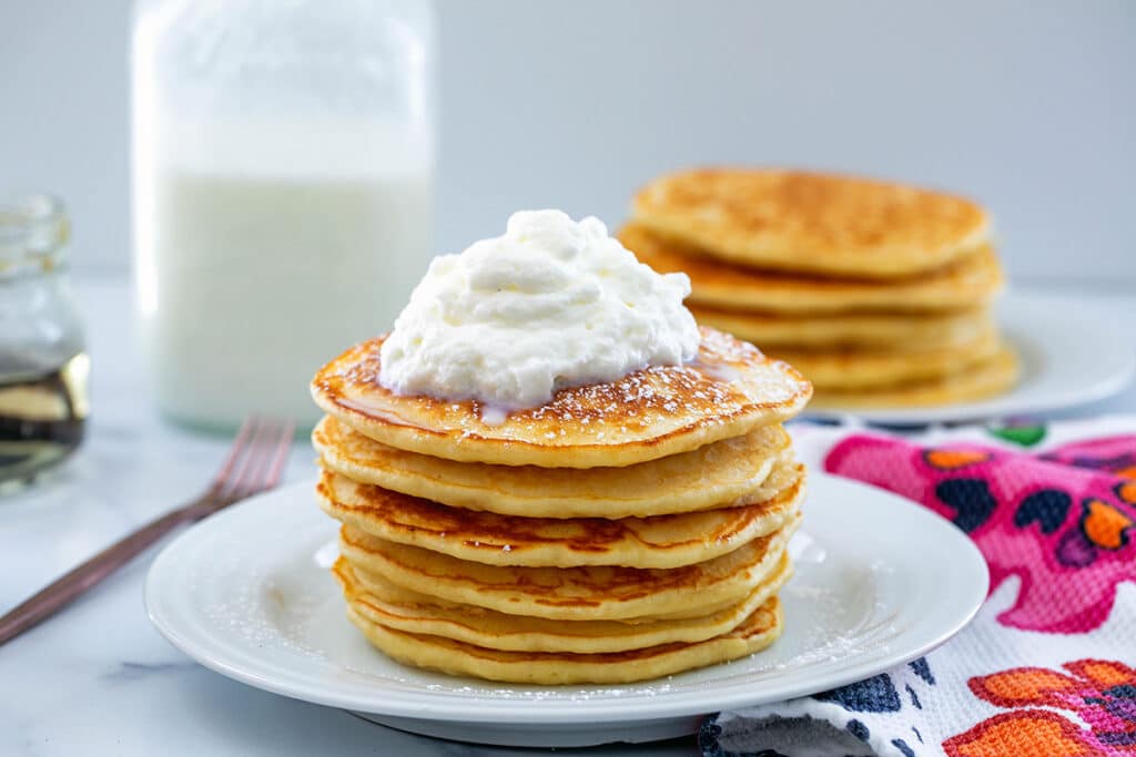 Sweet Cream Pancakes Recipe - We are not Martha