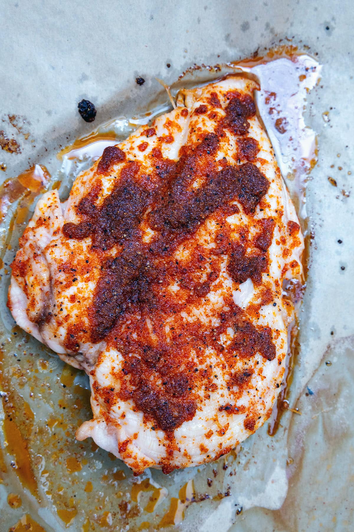 Spice rubbed roasted chicken breast.