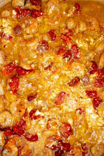 Baked Shrimp Feta Pasta Recipe TikTok Pasta - We are not Martha