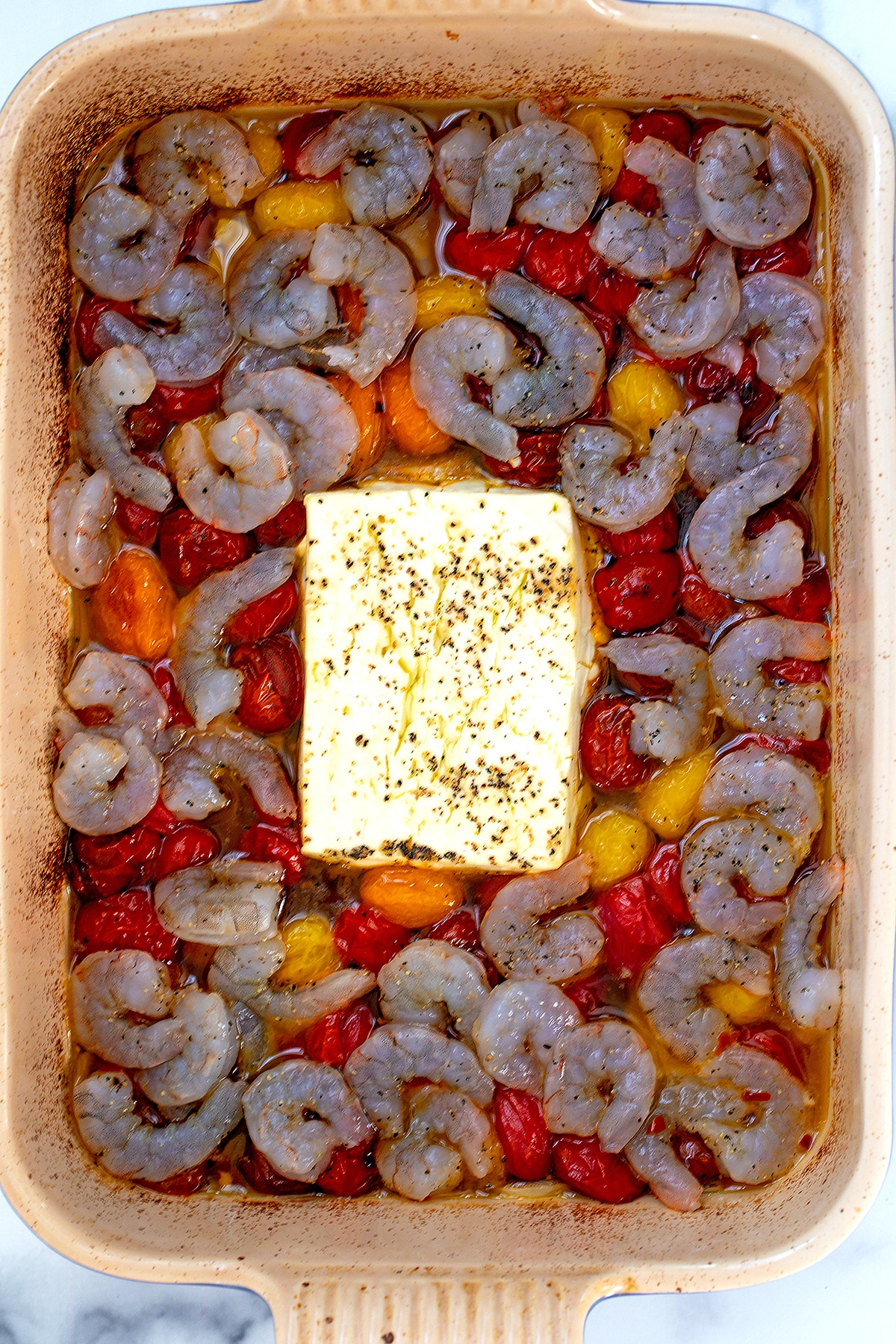 Baked Shrimp Feta Pasta Recipe TikTok Pasta - We are not Martha