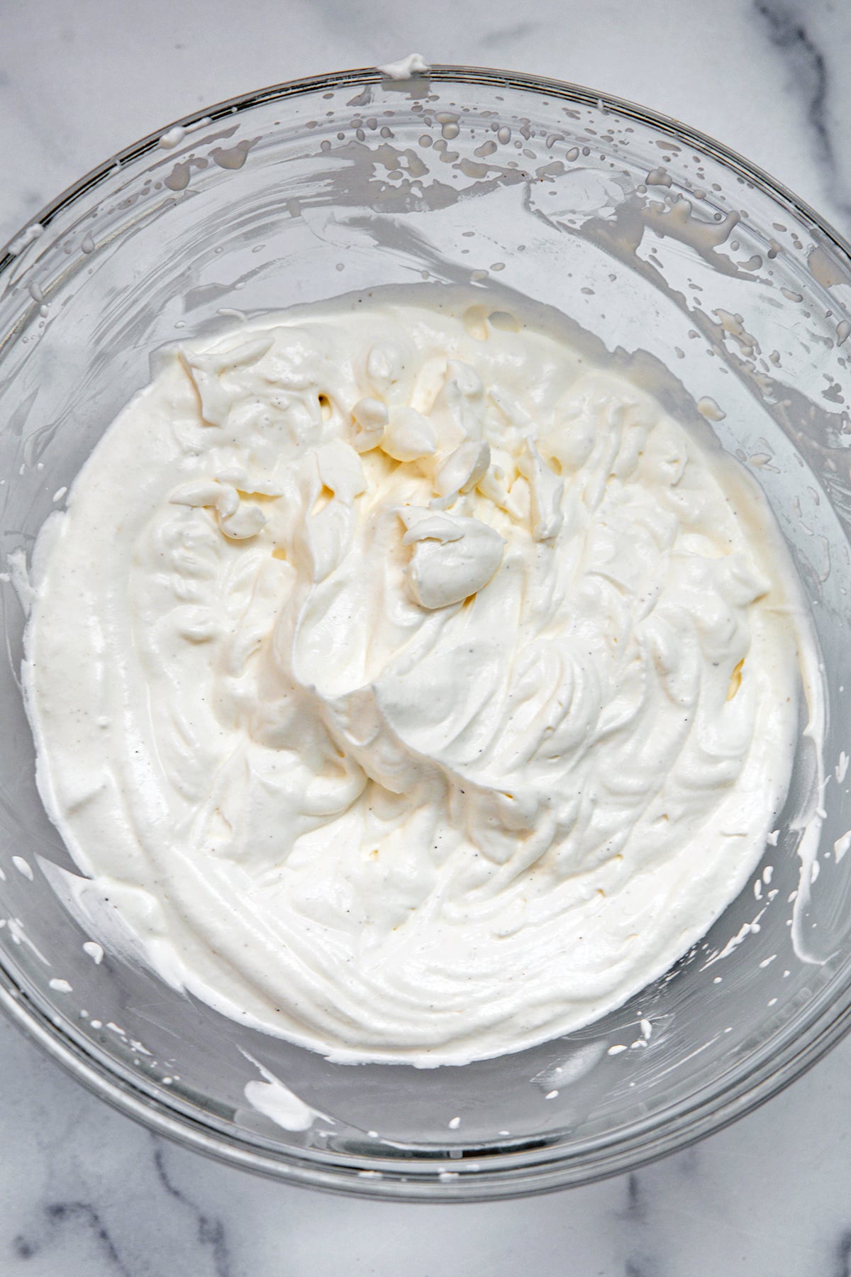 Whipped cream in bowl.